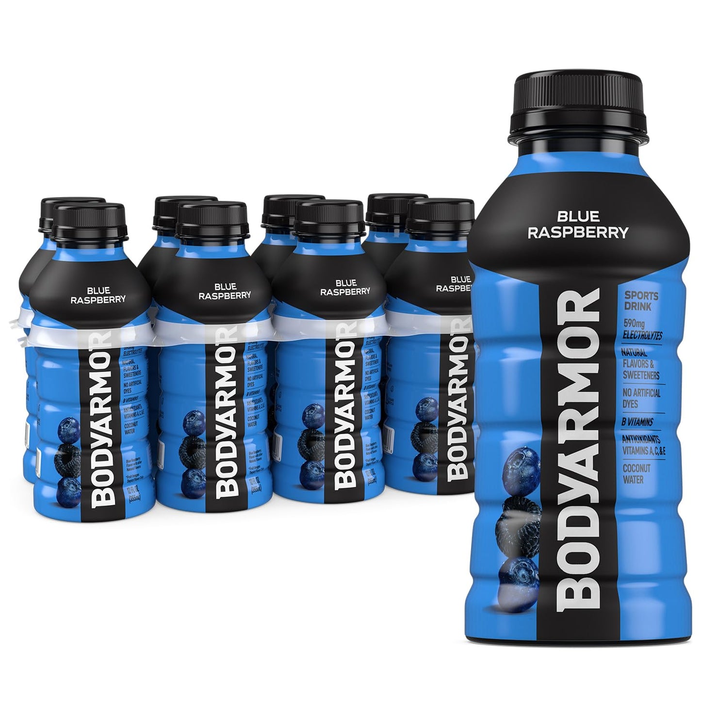 Bodyprotective Covering Sports Drink Sports Beverage, Blue Raspberry, Natural Flavors With Vitamins, Potassium-Packed Electrolytes, No Preservatives, Perfect For Athletes, 12 Ounce (Pack Of 8)