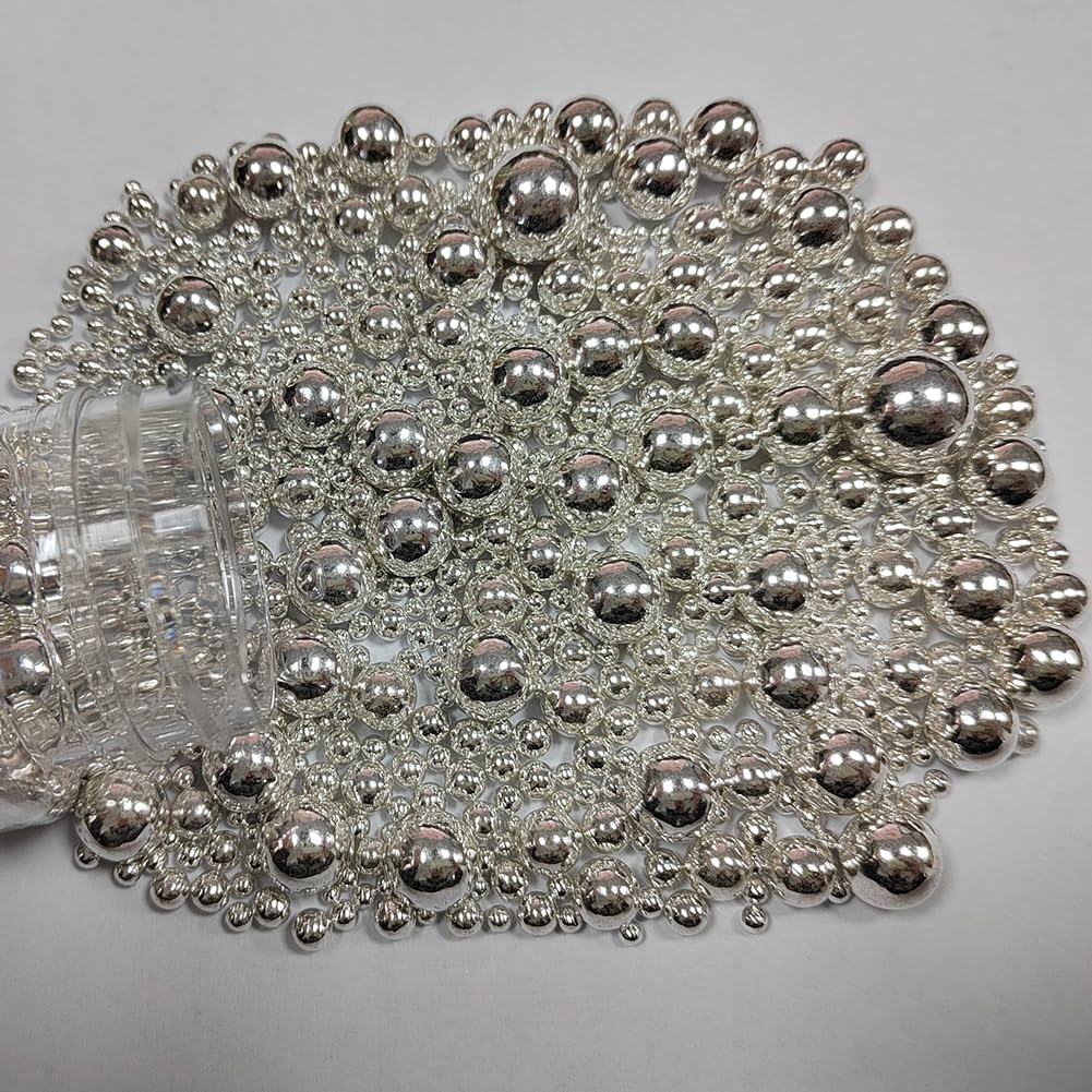 Eastron Edible Silver Pearl Sugar Sprinkles Candy Mixing Size Baking Cake Decorations Cupcake Toppers Cookie Decorating Celebrat