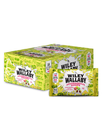 Wiley Wallaby Sourrageous Licorice Bites 1.7 Ounce Gourmet Licorice Candy Mini Bags, 18 Pack