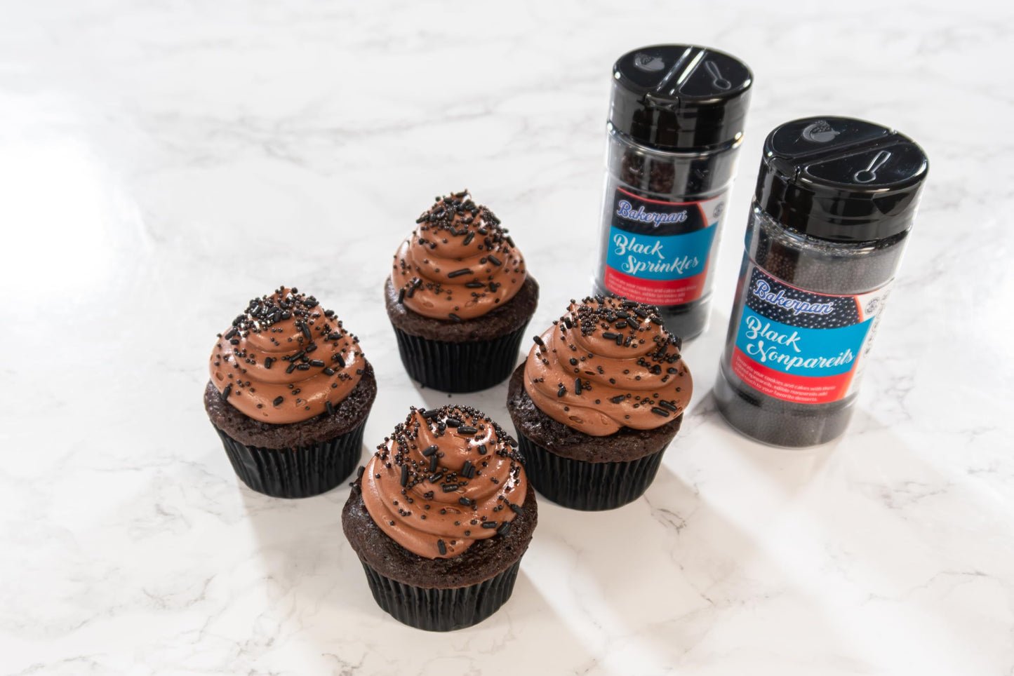Bakerpan Black Jimmies Sprinkles - 6 Ounces Black Sprinkles For Cake Decorating - Edible Sprinkles For Cupcakes, Ice Cream, Cake