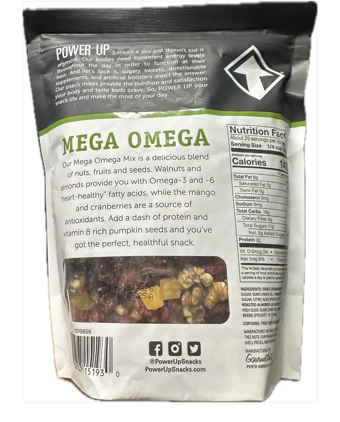 Power-Up Trail Mix  Mega Omega - Kosher (1 Pack of 26 oz)