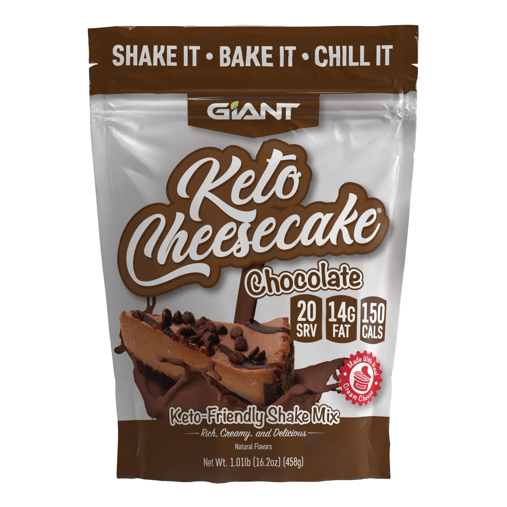 Giant Sports Keto Cheesecake Shake Mix - Delicious Low Carb, Ketogenic Diet Gluten Free Powder Mix - Works Great With Almond Mil