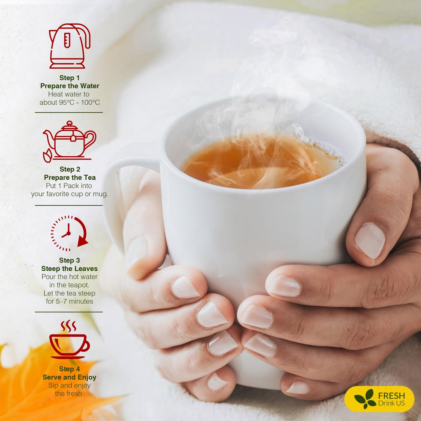 FreshDrinkUS  Yerba Mate Tea Bags | 120 Tea Bags | Traditional South American Herbal Tea - Smooth & Refreshing Flavor - enhanced Quality  Sustainably Sourced. Vegan.