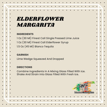 Finest Call Elderflower Syrup Drink Mix, Premium, 1 Liter Bottle (33.8 Fl Oz), Individually Boxed