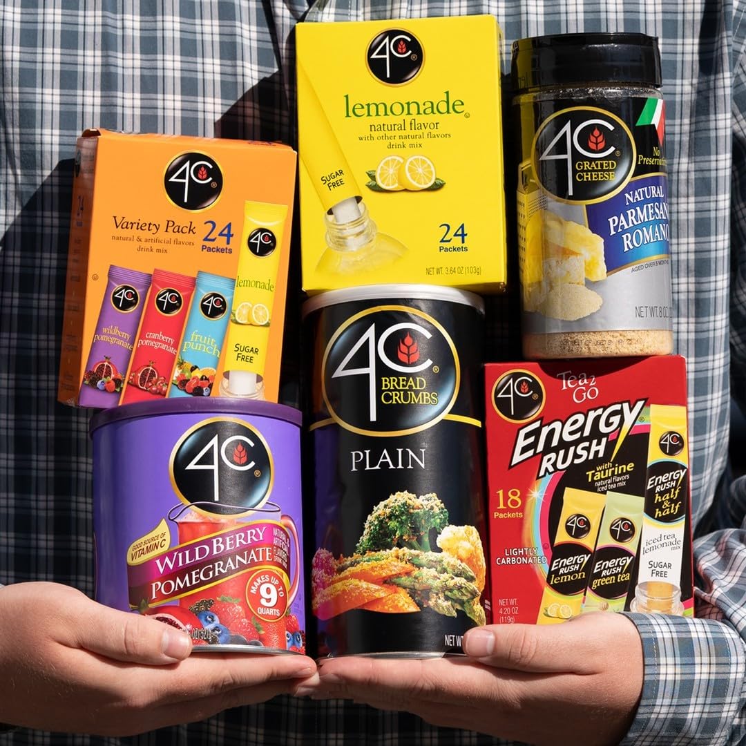 4C Powdered Drink Mix, Wildberry Pomegranate, 6 Pack, 9 Quarts, Family Size, Thirst Quenching Flavors