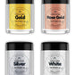 Shanlinly Edible Glitter Set - 4 Colors Food Grade Metallic Sprinkles - Gold, White, Silver, Rose Gold