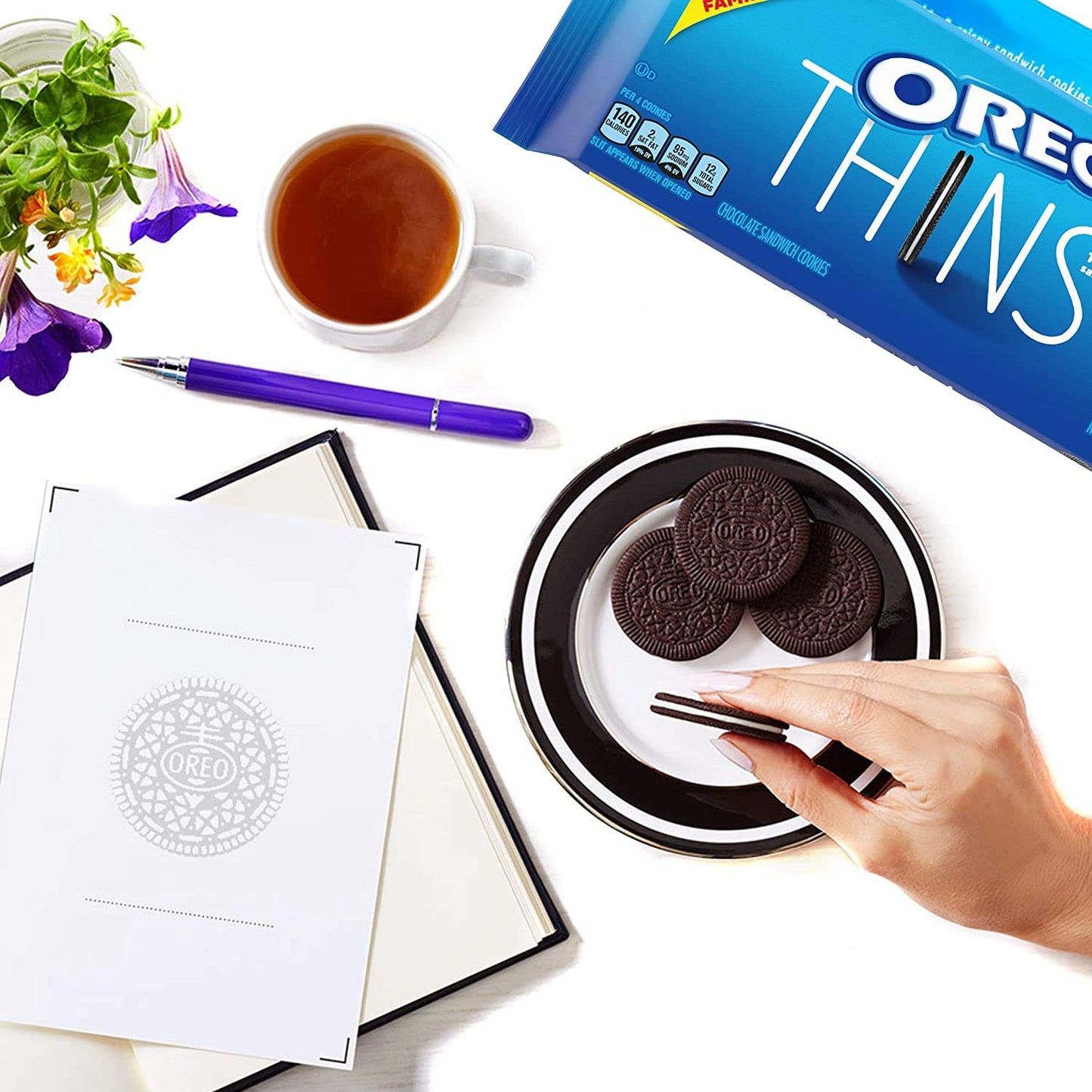 Oreo Thins Flavored Creme and Original Chocolate Sandwich Cookies Variety Pack, 39.3 Oz, Green, Model HJM-2146