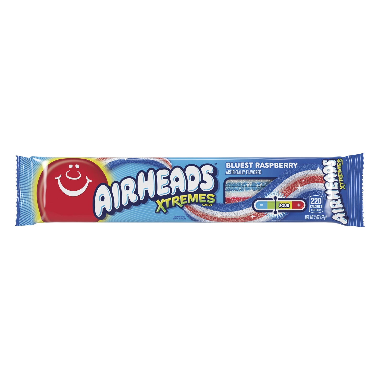 Airheads Candy Xtremes Sweetly Sour Belts, Bluest Raspberry, 2 Ounce (Pack of 18), Pink, Model 73390008277