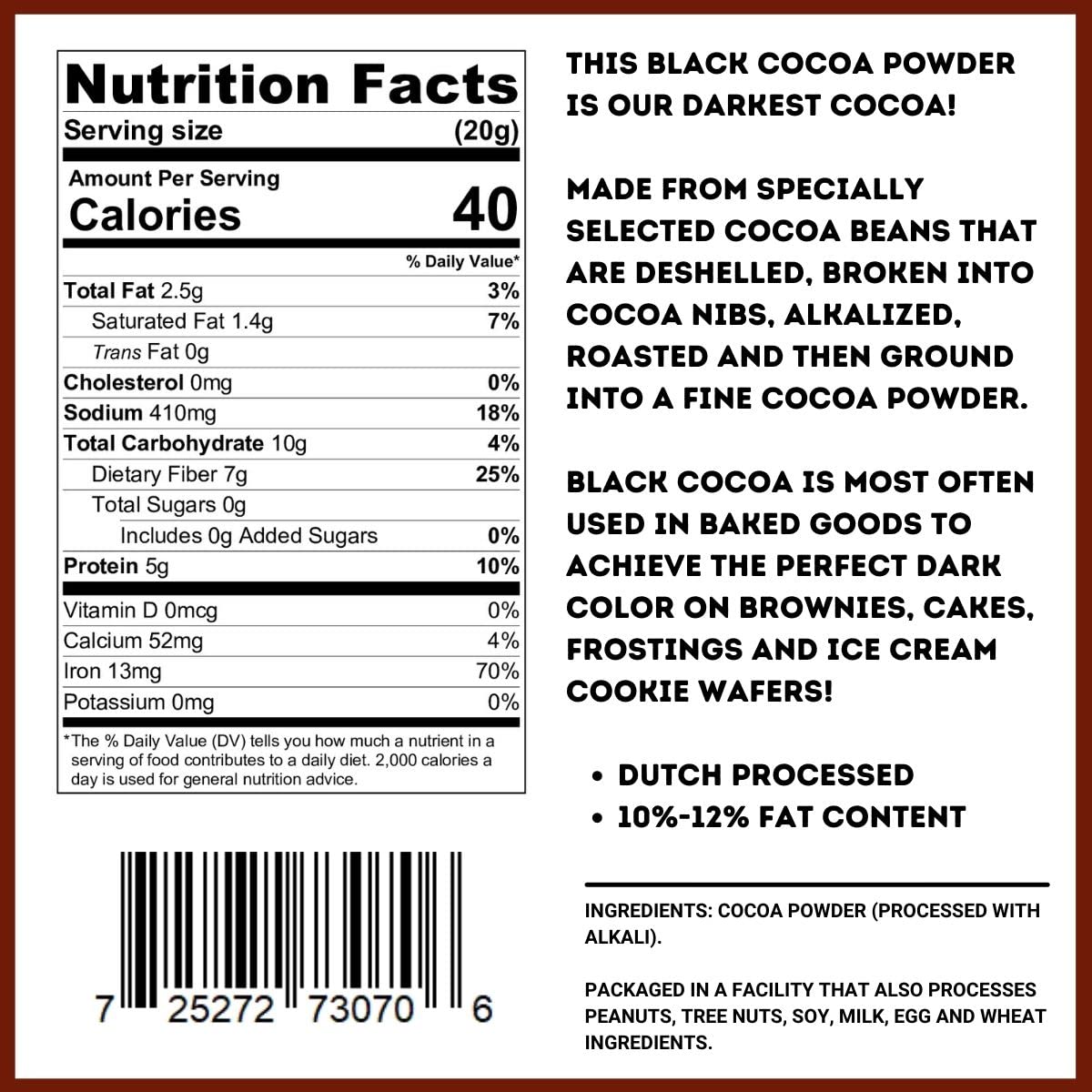 WinCrest Black Cocoa Powder - 2.5 Lb Tub (Pack of 2)