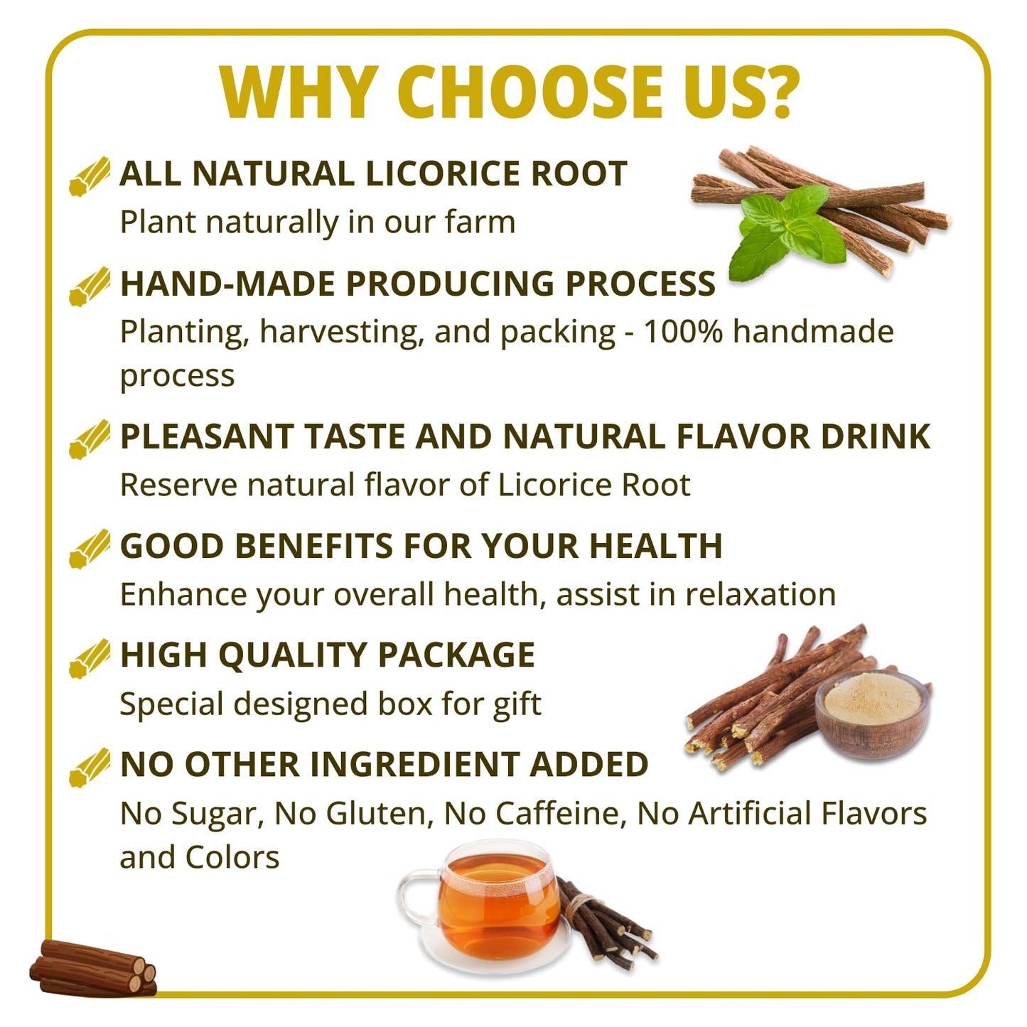 Vida Farm Enhanced 125 Licorice Root Tea Bags, Made With 100% Natural Licorice Root, Natural Sweet, No Sugar, No Caffeine, Non-Gmo