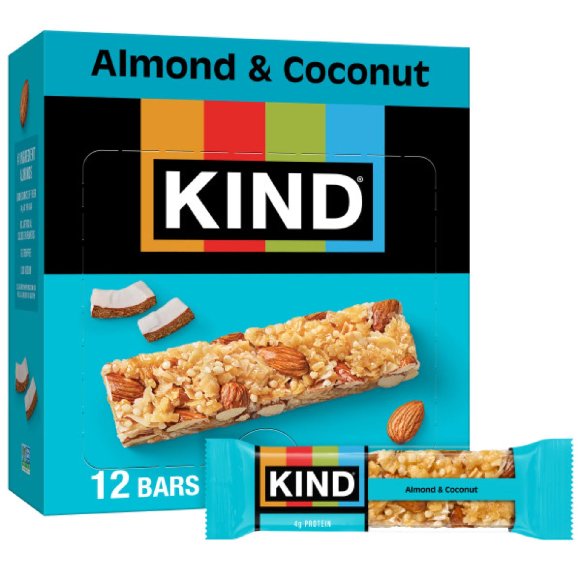 KIND Nut Bars, Almond & Coconut, Gluten Free, Low Sodium, 3g Protein, 12 Count