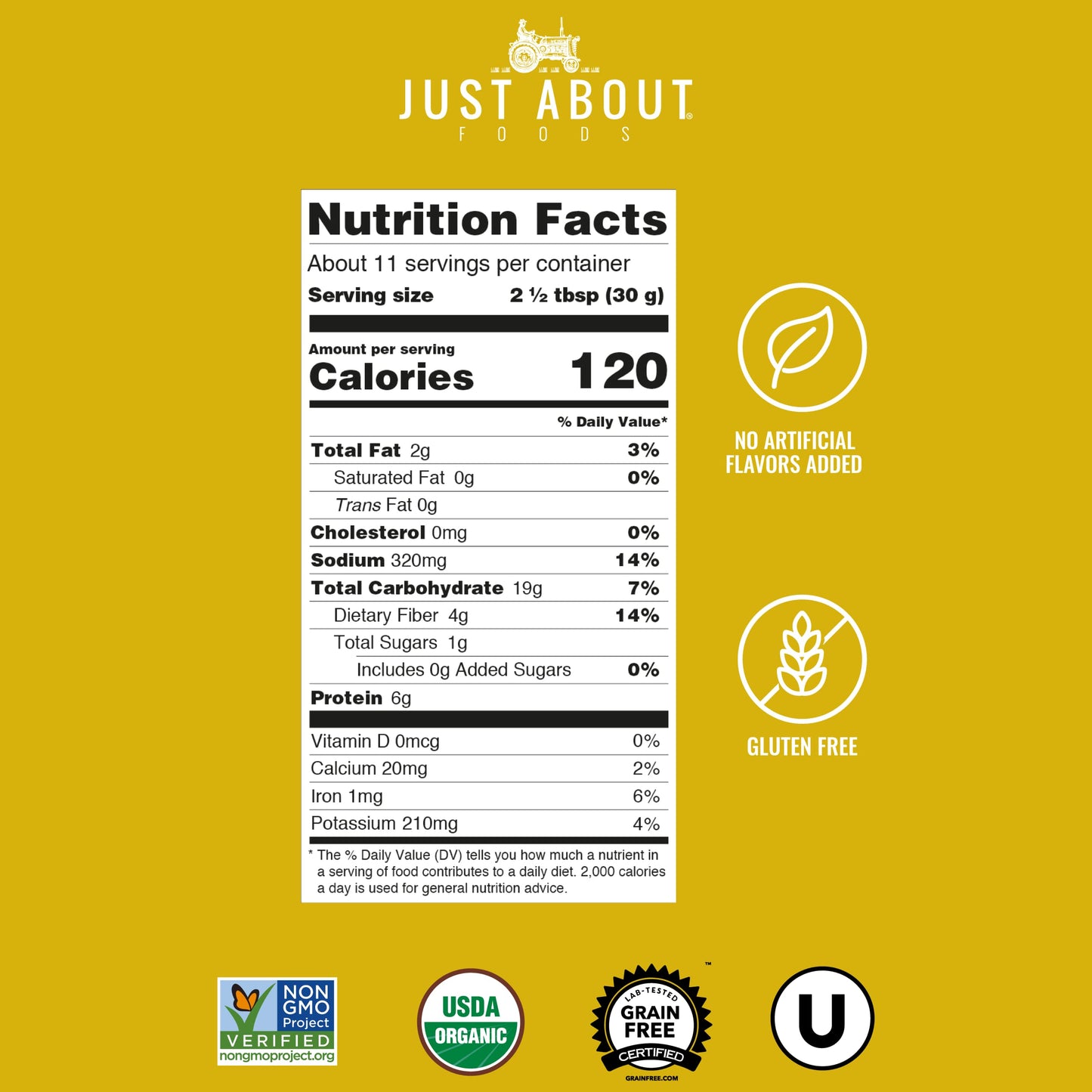 Organic Chickpea Bread Crumbs | Organic & Gluten Free | Breading Substitute | Paleo | 12 Oz (Pack Of 1) | Just About Foods