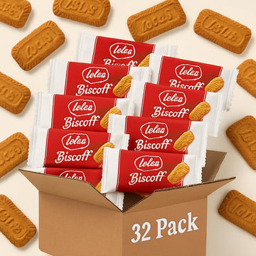 Generic Biscof Premium Belgian Shortbread Cookies, Caramelized Cinnamon Flavor, 32 Pack (2 Cookies Each), 2 x 6 x 1.5 inches