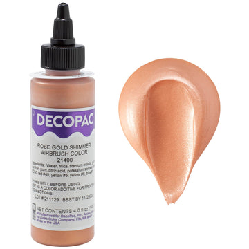 Decopac Rose Gold Shimmer Premium Airbrush Color 4 Oz