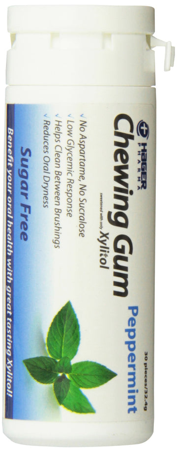 Hager Pharma Xylitol Chewing Gum, Peppermint, 30 Count