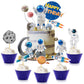 Astronaut Figurines Space Cake Toppers Astronaut Planet Rocket Satellite And Star Space Diy Cake Toppers For Space Theme Party B