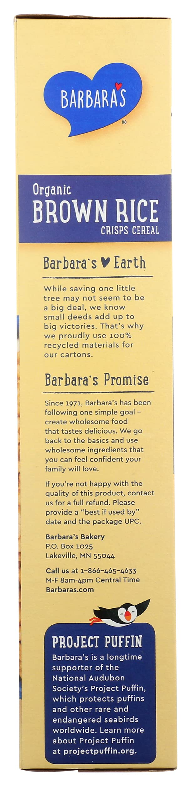 Barbaras Bakery Brown Rice Crisps, Fruit Juice Sweetened Cereal, 9-Ounce Boxes (Pack Of 6)
