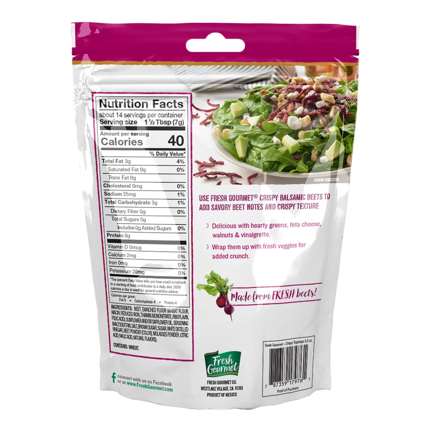 Fresh Gourmet Crispy Balsamic Beets 3.5 Ounce (Pack Of 6)