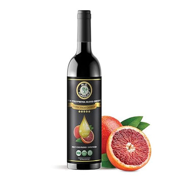 M.G. PAPPAS Extra Virgin Olive Oil - Blood Orange Infused, High Polyphenol 550mg/kg, Cold Pressed, Unfiltered, 12.7 Fl Oz