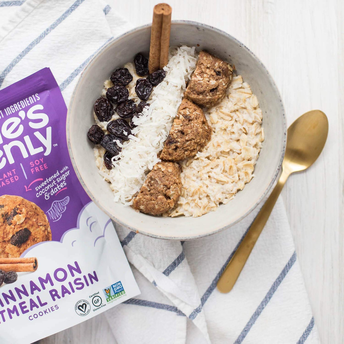 Maxine'S Heavenly - Plant Based, Gluten Free, Low Sugar - Cinnamon Oatmeal Raisin Cookies (1 Pack)