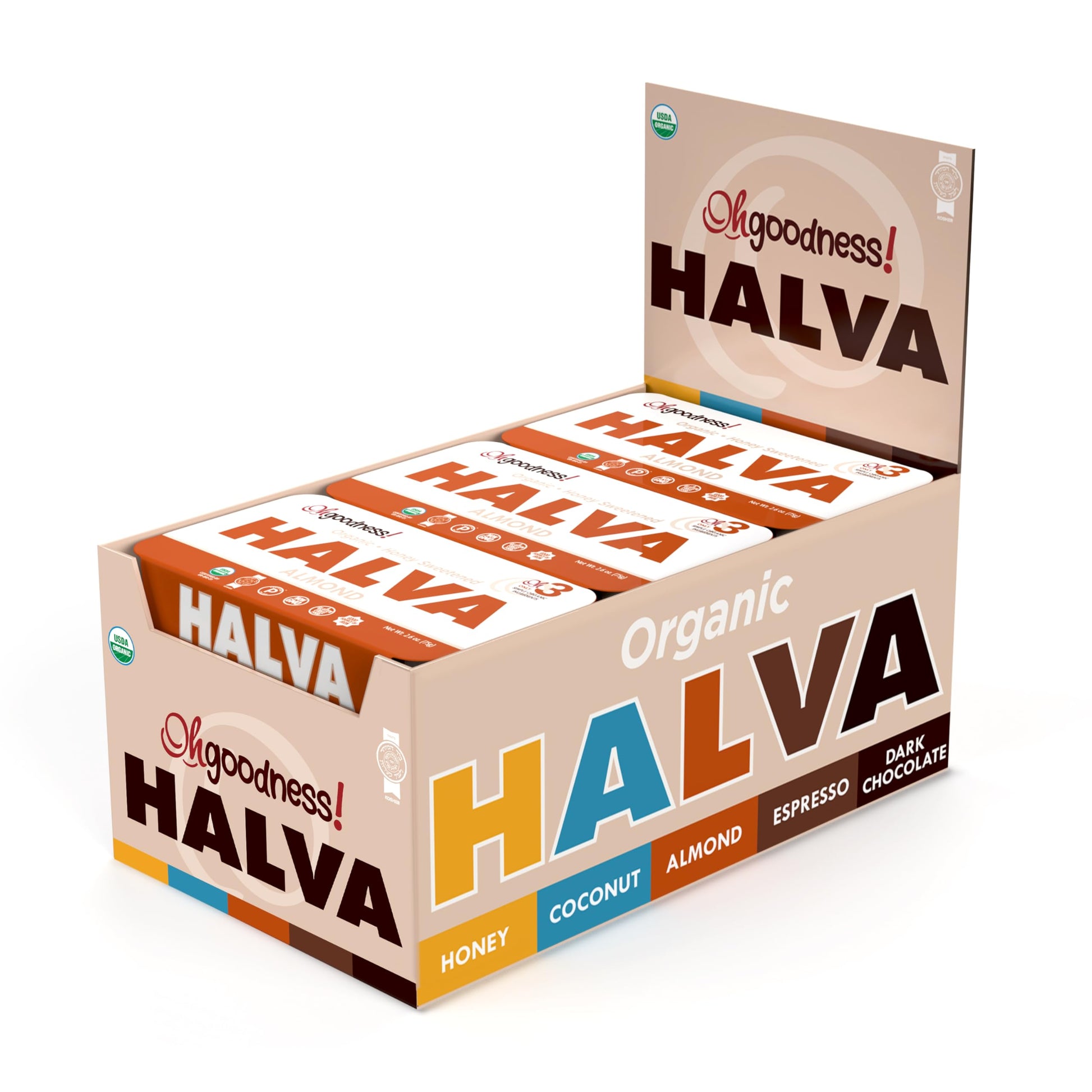 Wellbees Organic Honey Halva - 75g Each, Case of 12, Paleo Friendly, Honey Almond Flavor, Simple Ingredients, Melt-in-Mouth Snack