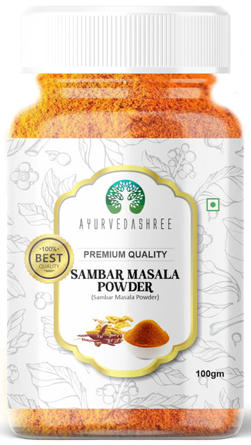 AYURVEDASHREE Sambar Masala (Lentil Soup Spice Blend) 100gm PET Jar | All Natural | Vegan | No Colors | NON-GMO | Indian Origin 