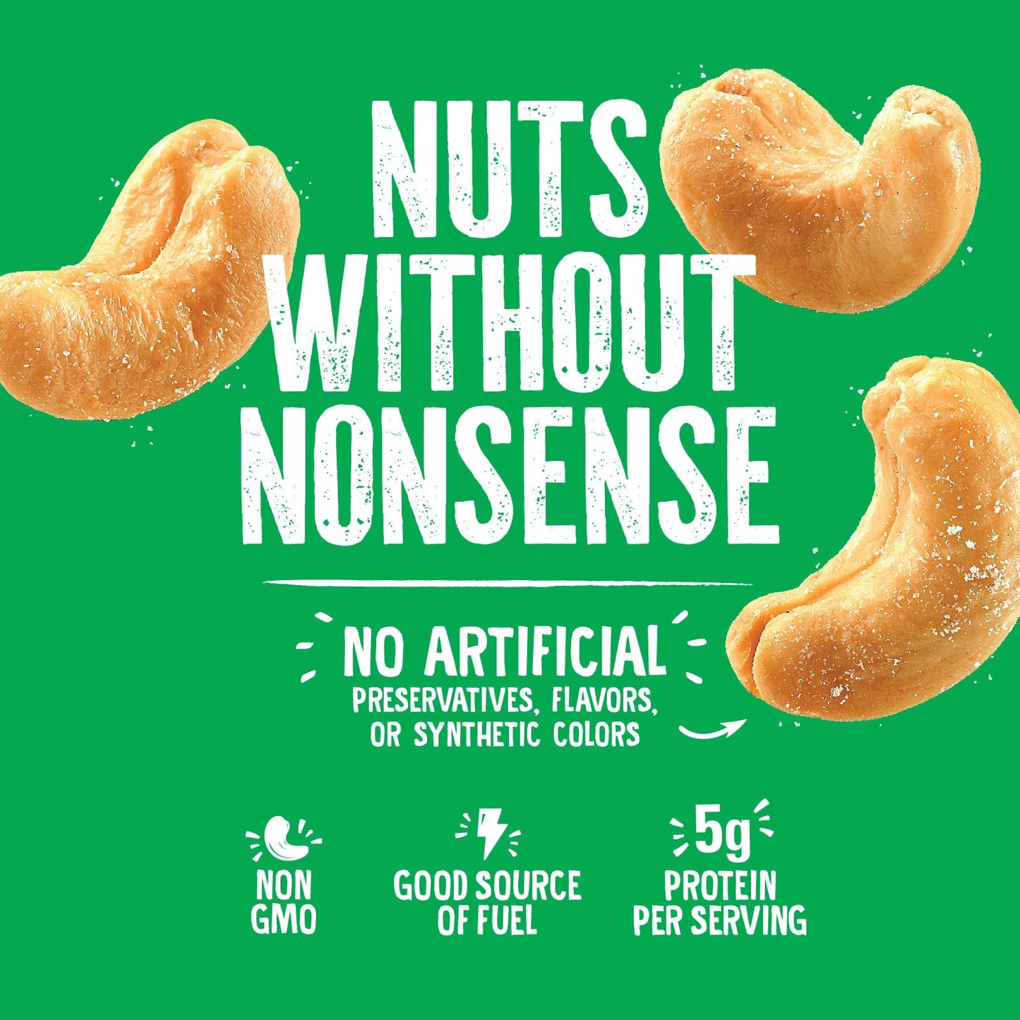Emerald Nuts Roasted and Salted Whole Cashews (1-Pack) | 36oz Resealable Bulk Bag | Plant-Based Protein, Kosher Certified, Non-G