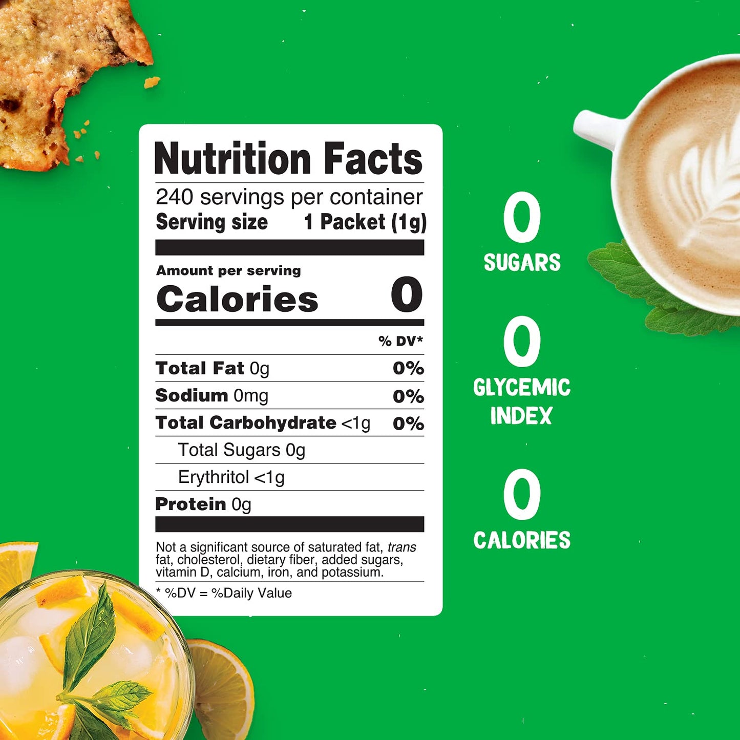 Pyure Organic Stevia Packets | Granulated Sugar Packets - White Sugar Substitute | Zero Carb, Zero Sugar, Zero Calorie Sweetener