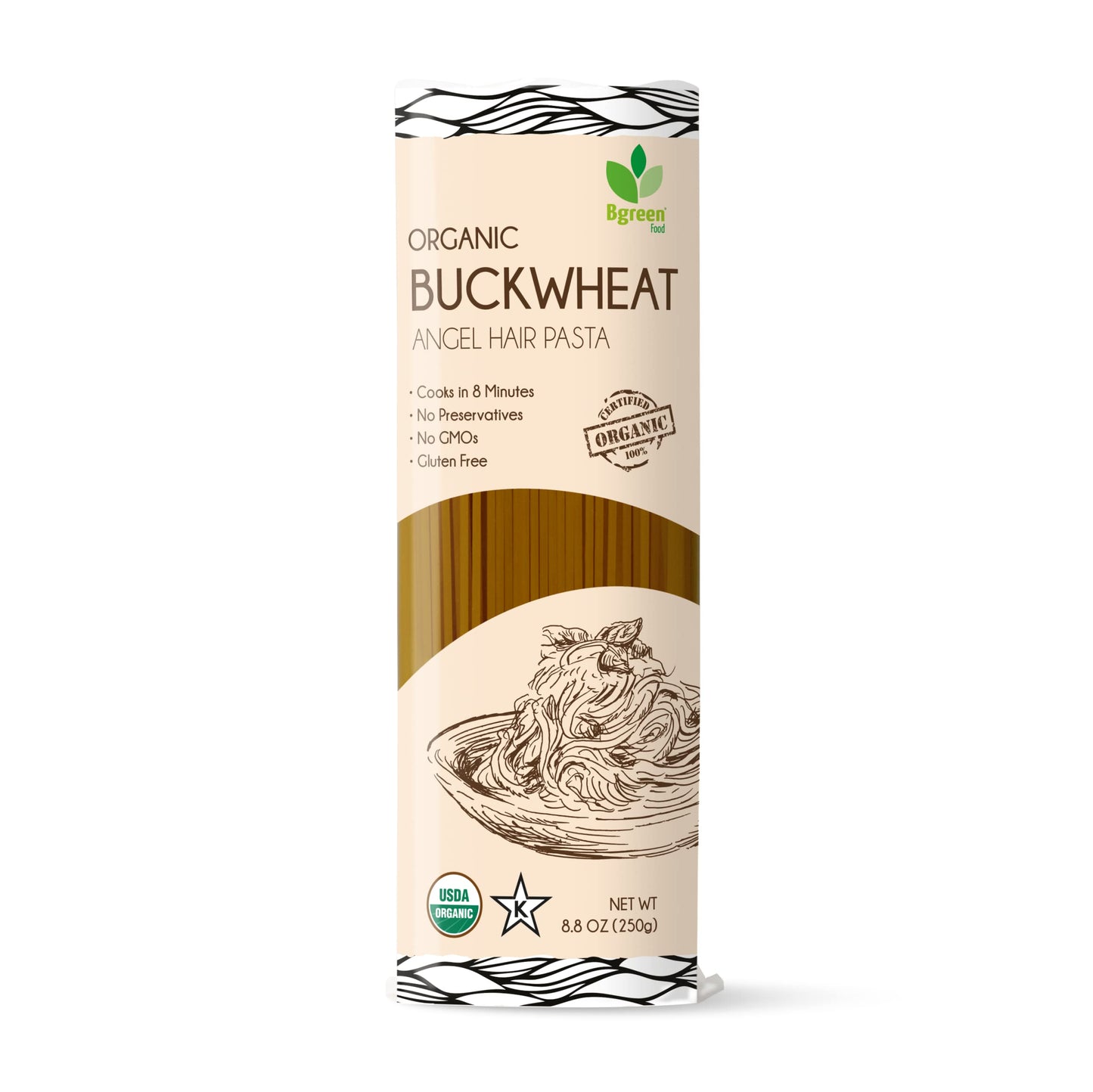 Big Green Organic Food- Organic Buckwheat Soba Angel Hair Pasta 8.8Oz Gluten-Free Non-Gmo (3)