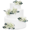 Rinlong Pre-made Cake Toppers Flowers Cake Decorations Baby's Breath Eucalyptus Wedding Cake Decorating Flowers Decor Christenin