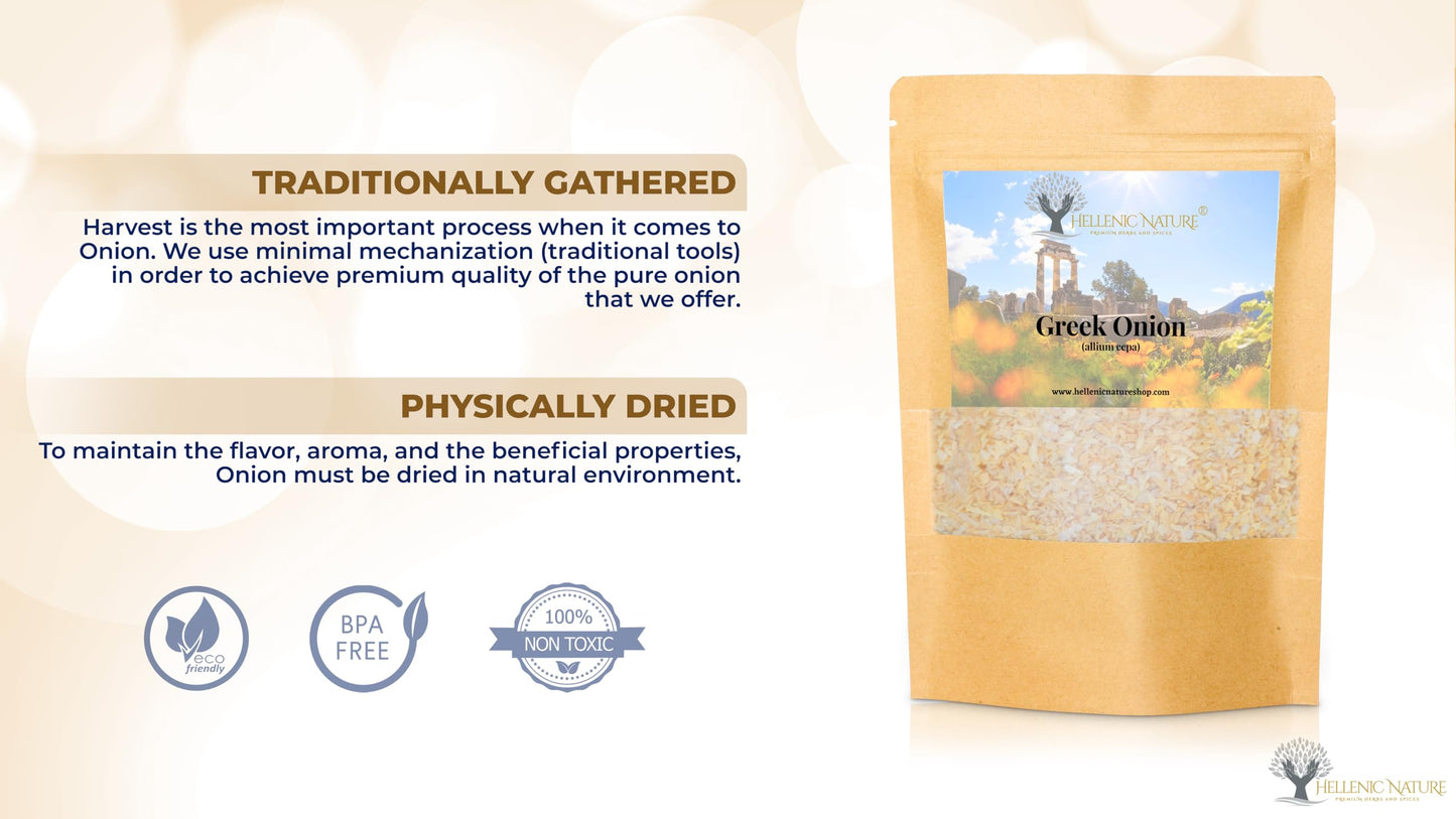 Greek Onion Dried Flakes Premium Quality- From Mount Olympus Handpicked And Air-Dried In Doypack With Ziplock For Awesome Freshn