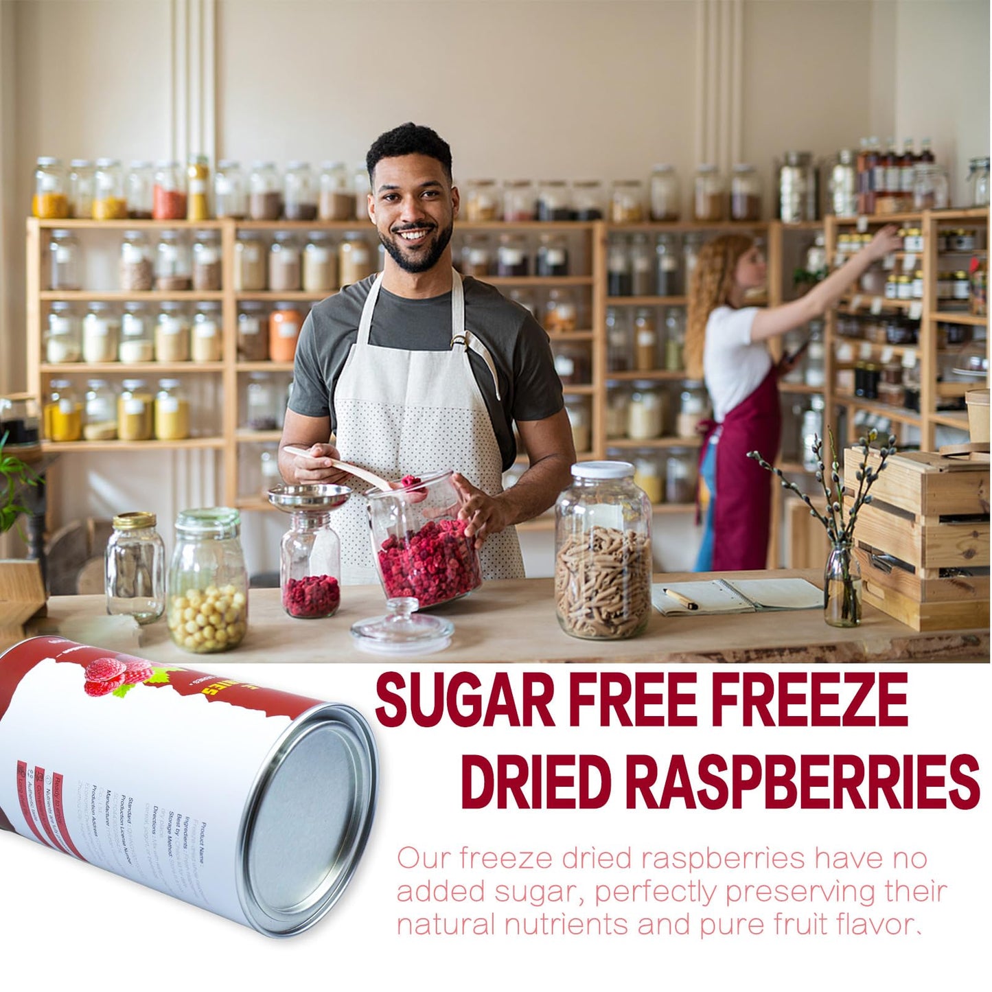 Freeze Dried Raspberries, Freeze Dried Fruit, 110G/3.88Oz Whole Frozen Raspberries, No Sugar Added, Healt-Hy Snacks For Cocktail