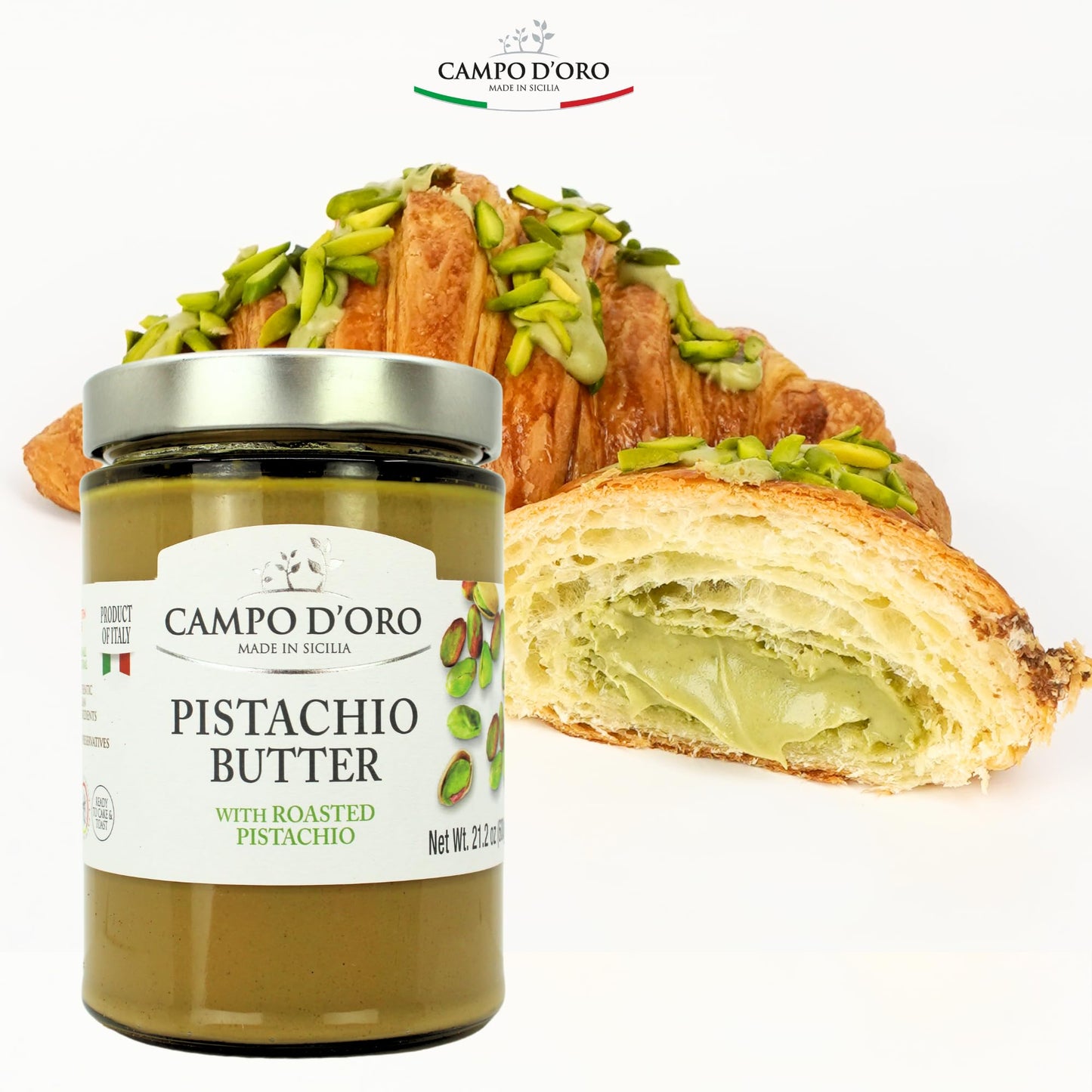 Pistachio Butter Sweet Cream  21.2 oz (600g)  Rich & Nutty Pistachio Spreand Cream for Dubai Chocolate Bars  Campo DOro