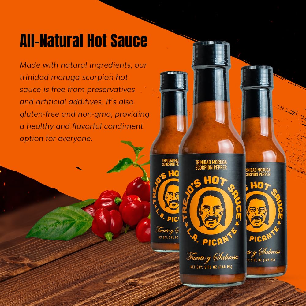 Trejo'S Hot Sauce Trinidad Moruga Scorpion Pepper - All-Natural, Gluten-Free, And Non-Gmo Scorpion Hot Sauce - Authentic Flavor