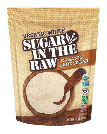 Sugar In The Raw Organic Granulated White Premium Cane Sugar, Pure Natural Sweetener, Hot & Cold Drinks, Coffee, Cooking, Baking