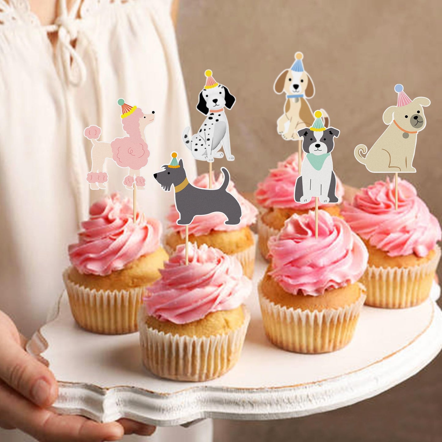 36 Pack Pet Dog Cupcake Toppers Dog Birthday Party Supplies Picks Baby Shower Kid Dog Lover Cake Decorations Supplies