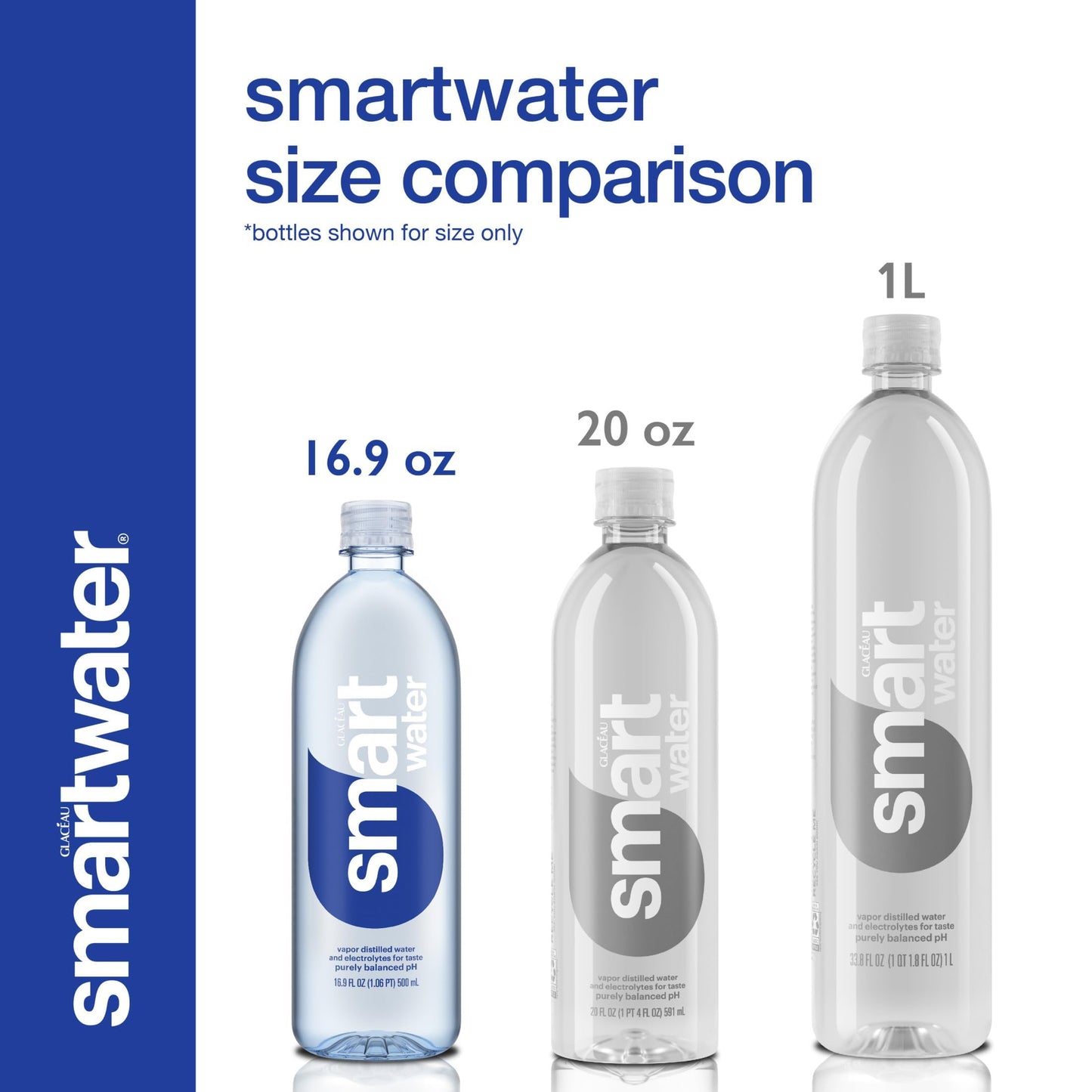 smartwater Vapor Distilled Water, 16.9 Fl Oz, Pack of 6, Model 786162103697