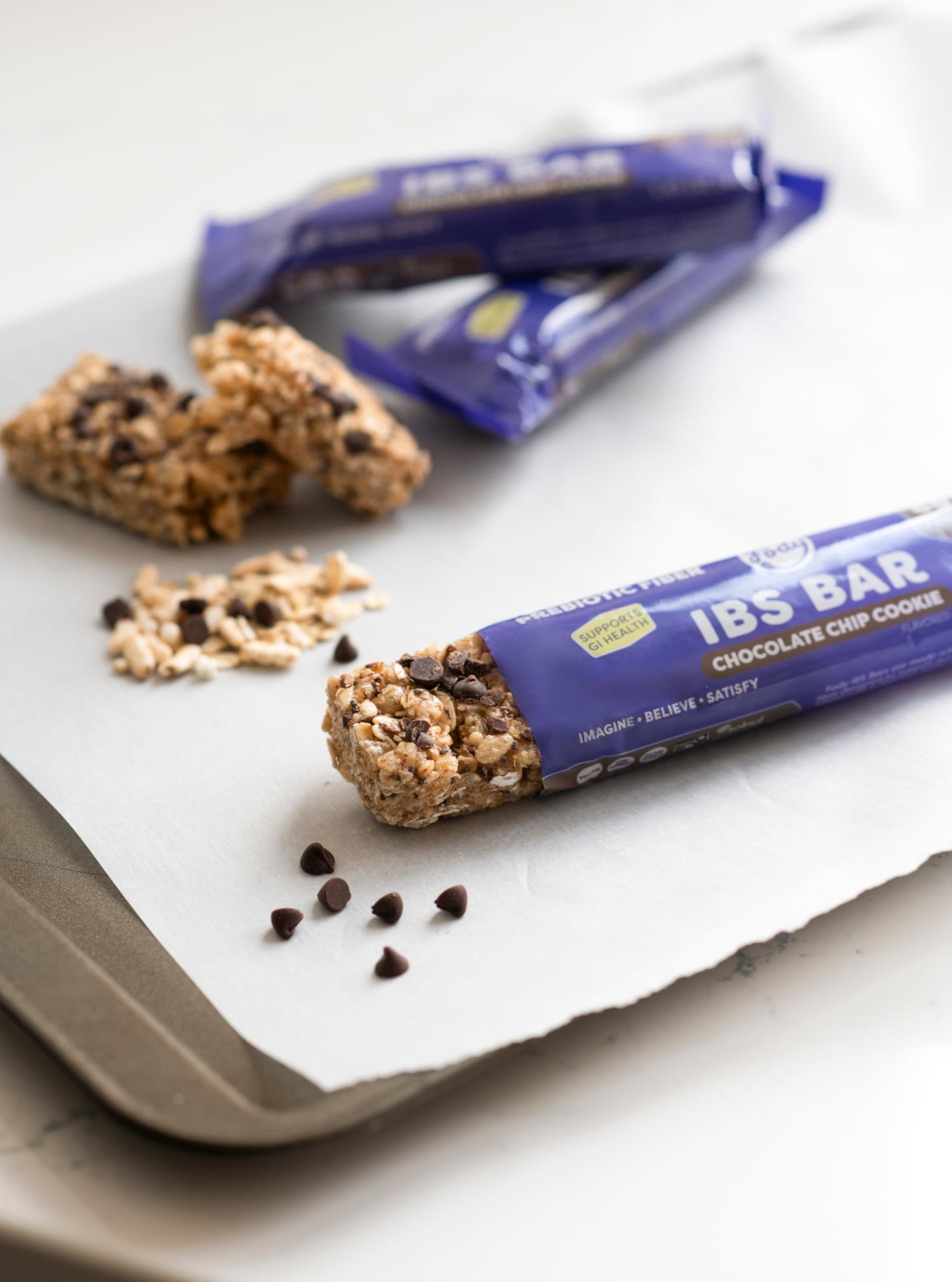Fody Foods IBS Snack Bars  Chocolate Chip Cookie  1.41 Oz (Pack of 12)  6g Prebiotic Fiber  Low FODMAP  Gut & IBS Friendly  Lactose Free  Non-GMO  Gluten Free