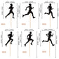 24 Pcs Running Cupcake Toppers Black Glitter Sports Fitness Cupcake Picks For Running Theme Boys Girls Birthday Party Cake Decor