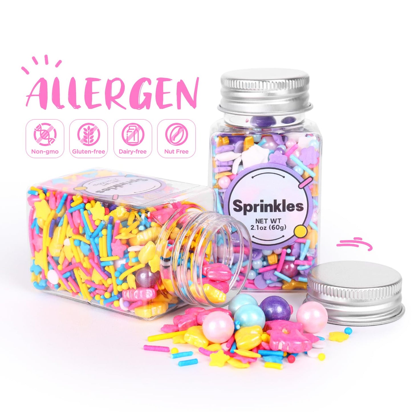 Edible Unicorn Sprinkles For Cake Decoration, Edible Pearl, Edible Sprinkle For Cupcake Topper, Ice Cream Toppings, Cookies Spri