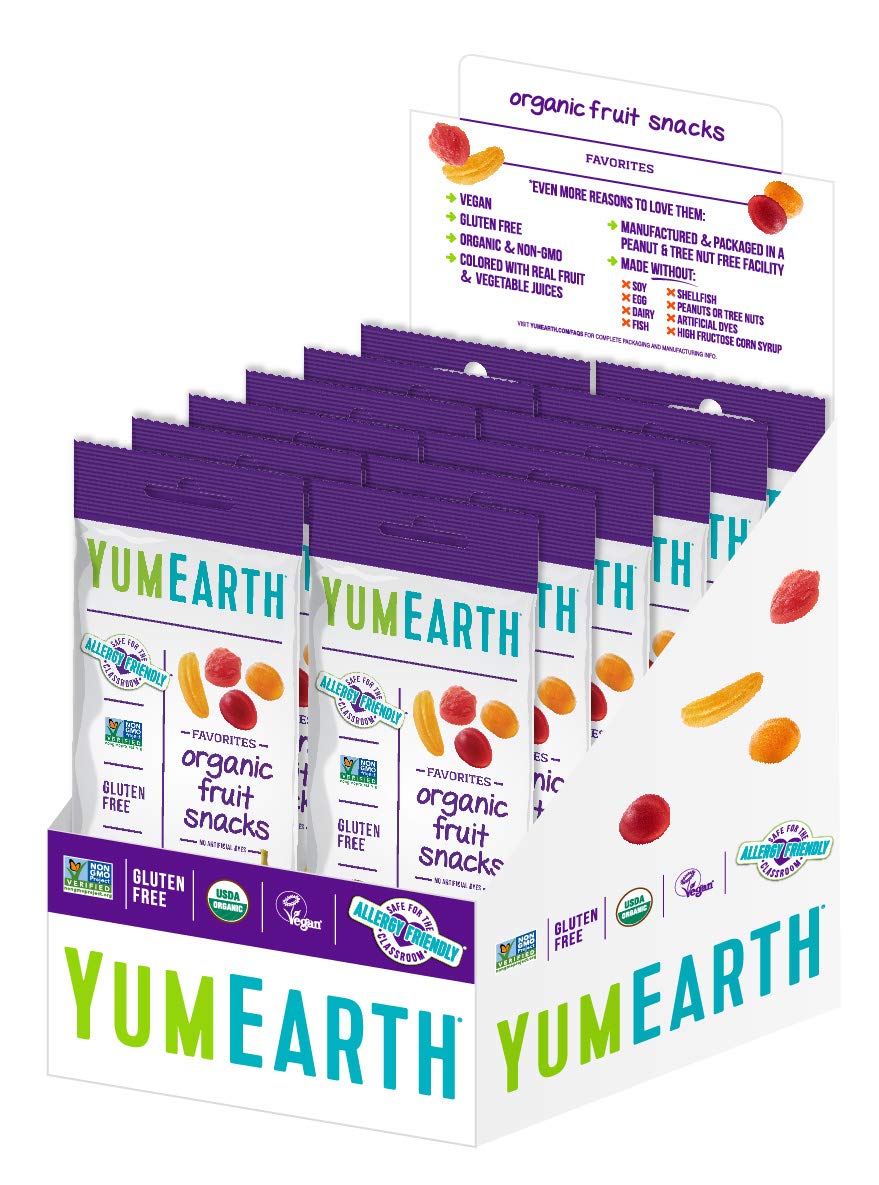 YumEarth Organic Fruit Snacks,Fruit Flavored Snack Packs, Allergy Friendly, Gluten Free, Non-GMO, Vegan, No Artificial Flavors o
