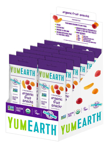 YumEarth Organic Fruit Snacks,Fruit Flavored Snack Packs, Allergy Friendly, Gluten Free, Non-GMO, Vegan, No Artificial Flavors o