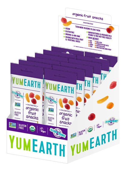 YumEarth Organic Fruit Snacks,Fruit Flavored Snack Packs, Allergy Friendly, Gluten Free, Non-GMO, Vegan, No Artificial Flavors o