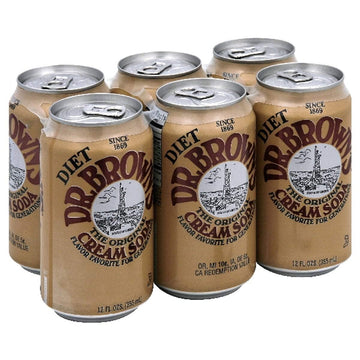 Dr. Browns Cream Soda Diet, 12 Fl Oz, Pack of 4, Light Brown