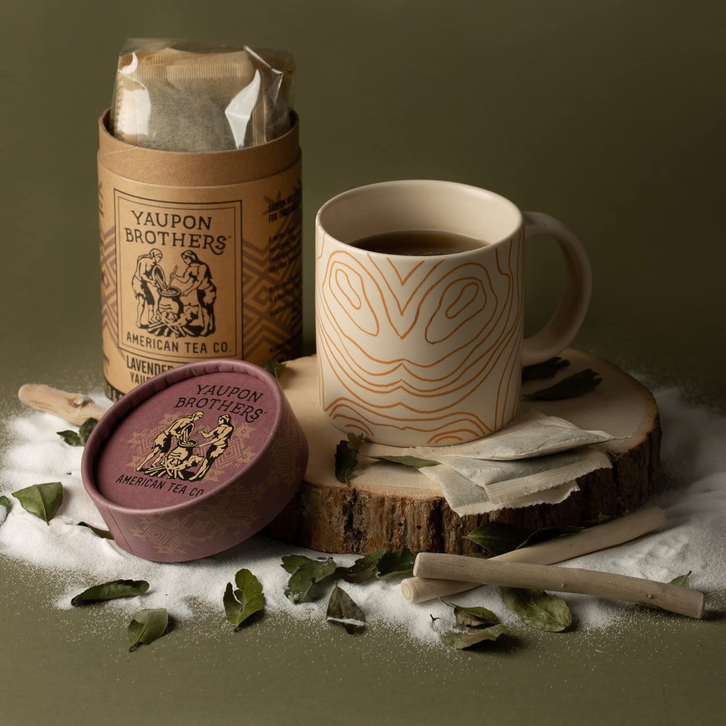 Yaupon Brothers Lavender Coconut Yaupon Tea - Naturally Caffeinated, Antioxidant-Rich - 16 Natural Fiber Tea Bags