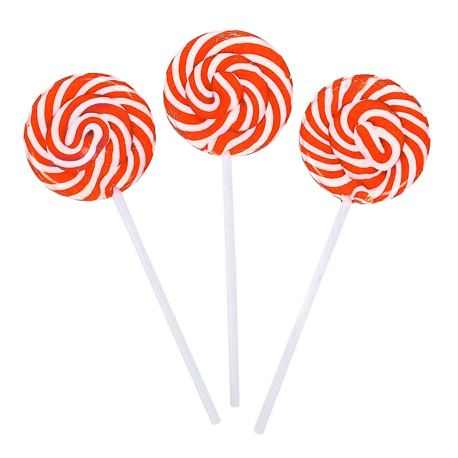Red Swirl Lollipops - 24 Candy Suckers Individually Wrapped Bulk - Large 18g (2 inch Pops) - Great for Candy Buffet - Valentines