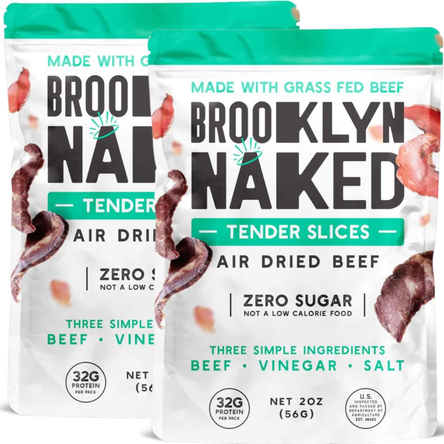 Brooklyn Biltong Carnivore Snack, Air Dried Grass Fed Beef, South African Beef Jerky (2 Oz, Pack Of 2) - Aip Approved, Paleo, Ke