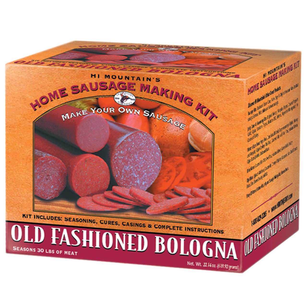 Hi Mountain Seasonings | OLD FASHIONED BOLOGNA Seasoning Kit | Includes 10 Casings, Seasoning, Cure, & Simple-to-Follow Directio
