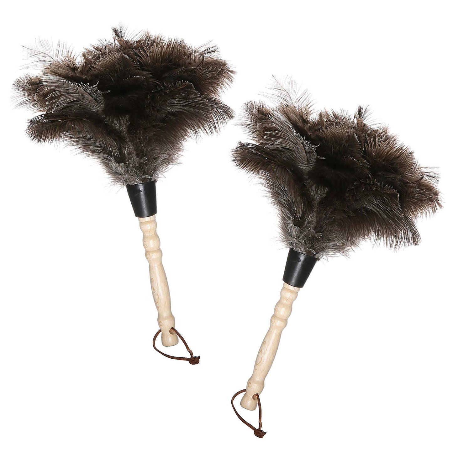 Midoneat Natural Gray Ostrich Feather Duster,2 Packs,Car Duster Interior/Exterior Cleaner,Duster For Blinds Kitchen Keyboard Off