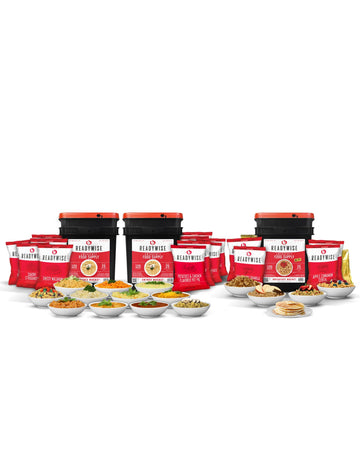 Readywise- Emergency Food Supply, 360 Servings, 3 Buckets, Mre, Freeze Dried Food, Survival, Hiking, Adventure, Camping Essentia